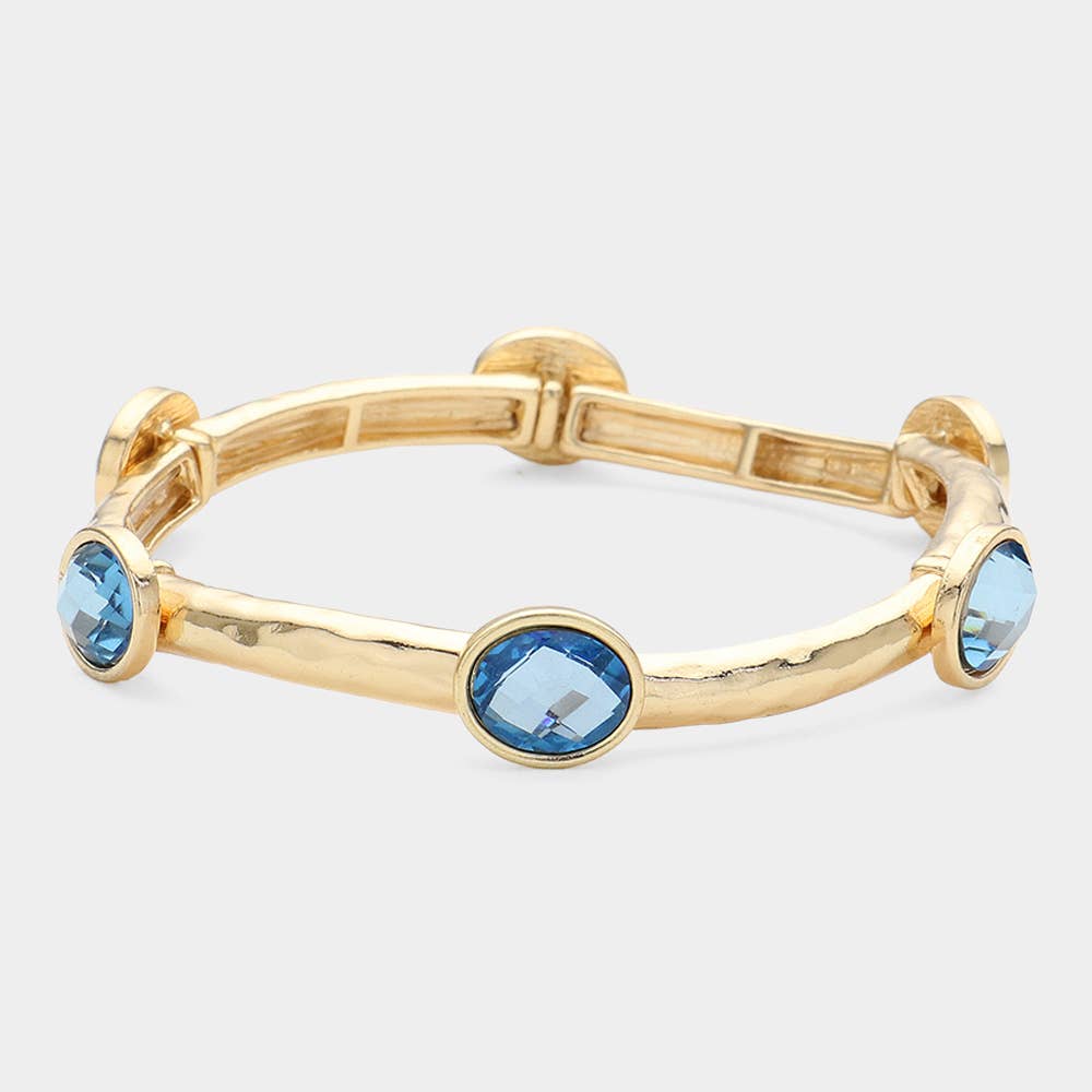 Oval Stone Cluster Pointed Stretch Bracelet
: CLEAR