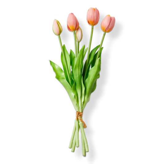 Soft Touch Faux Tulip Bunch Pink