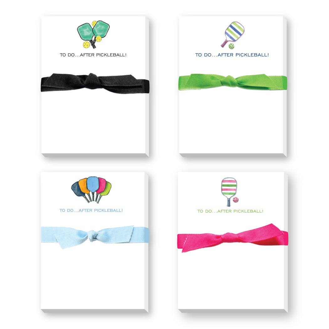 TO DO AFTER PICKLEBALL MINI NOTEPAD - Donovan Designs Charm: PINK/GREEN PADDLE