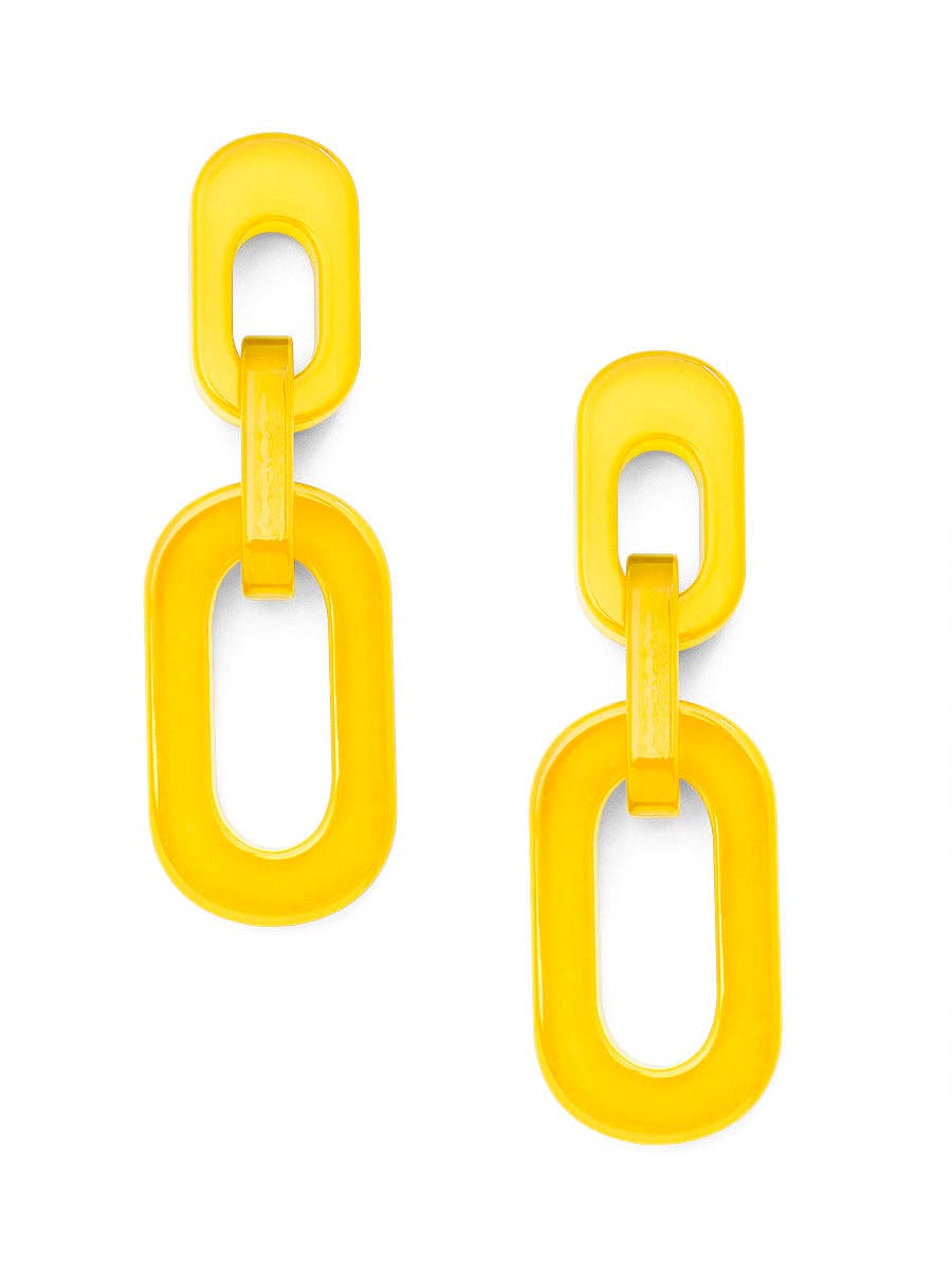 Resin Cable Chain Drop Earring: BLK