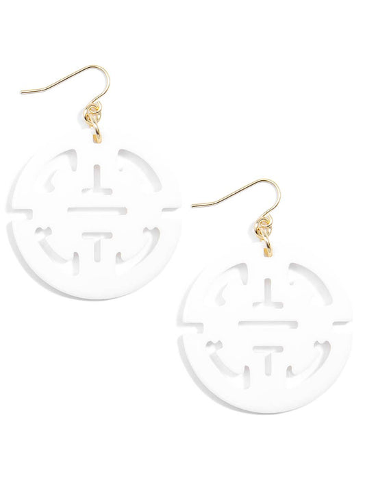 Traveling Resin Drop Earring: White