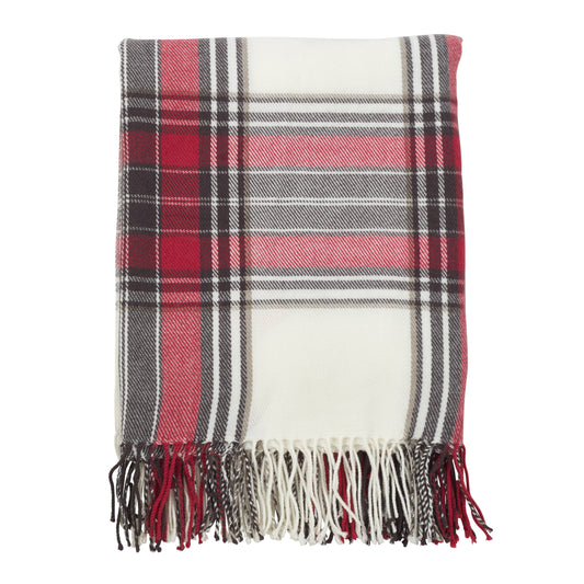 Plaid Tasseled Throw: Multi / 50"x60"