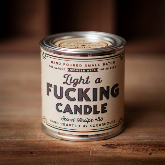 FUN-Light a Fucking Candle Soy Candle with Wooden Wick