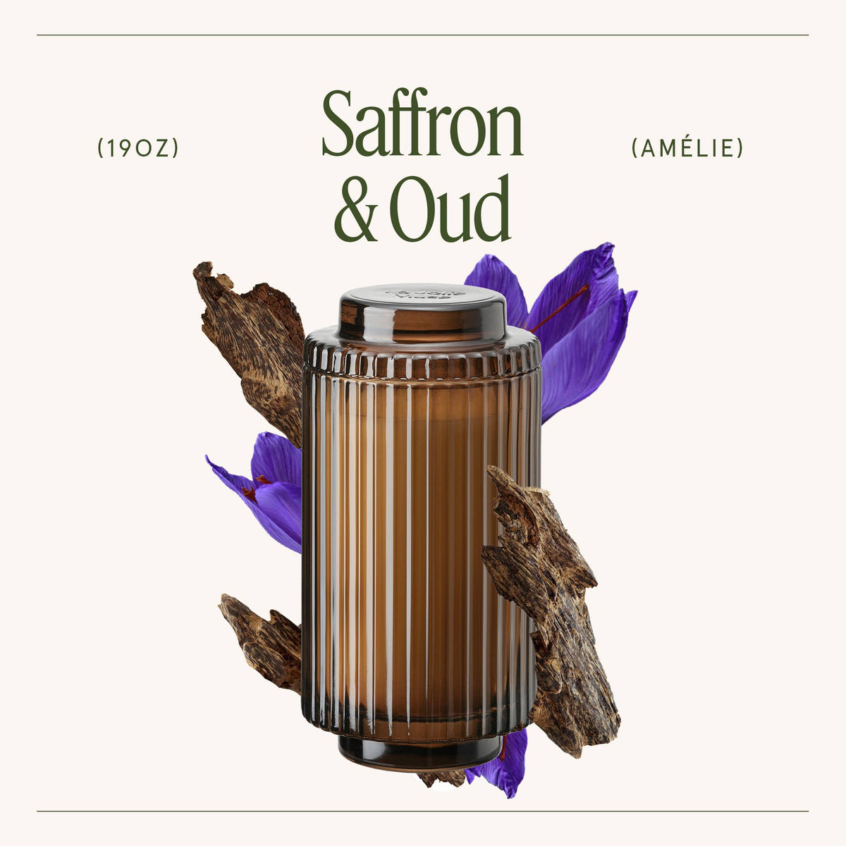 La Jolie Muse - Scented Candle - Saffron & Oud - 19oz | La Jolie Muse