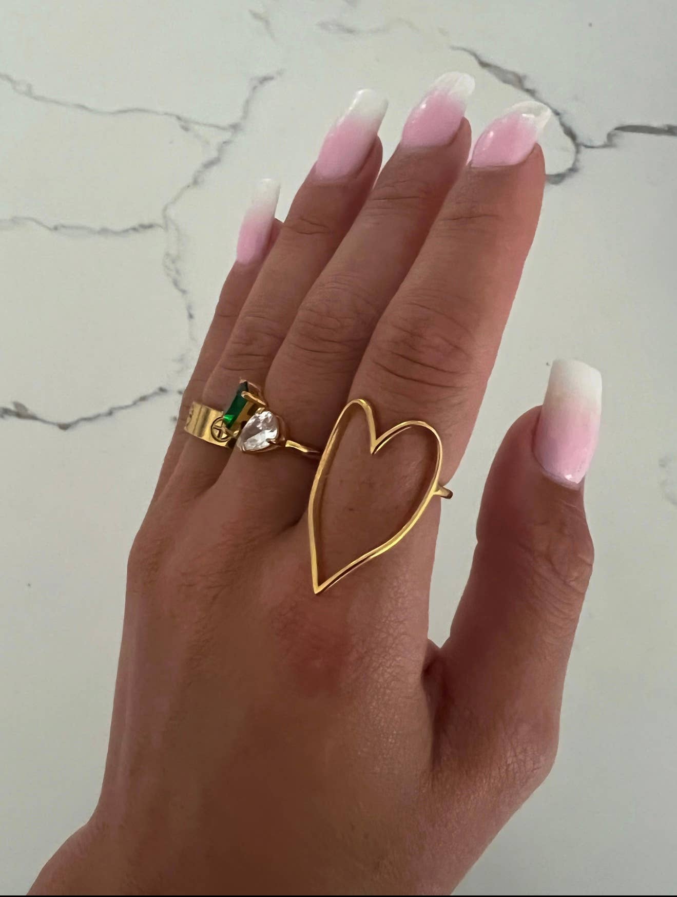 GOLD HEART RING : 7