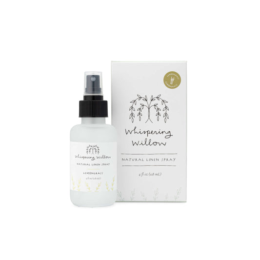 Whispering Willow Lemongrass Linen Spray - 4oz Glass Bottle