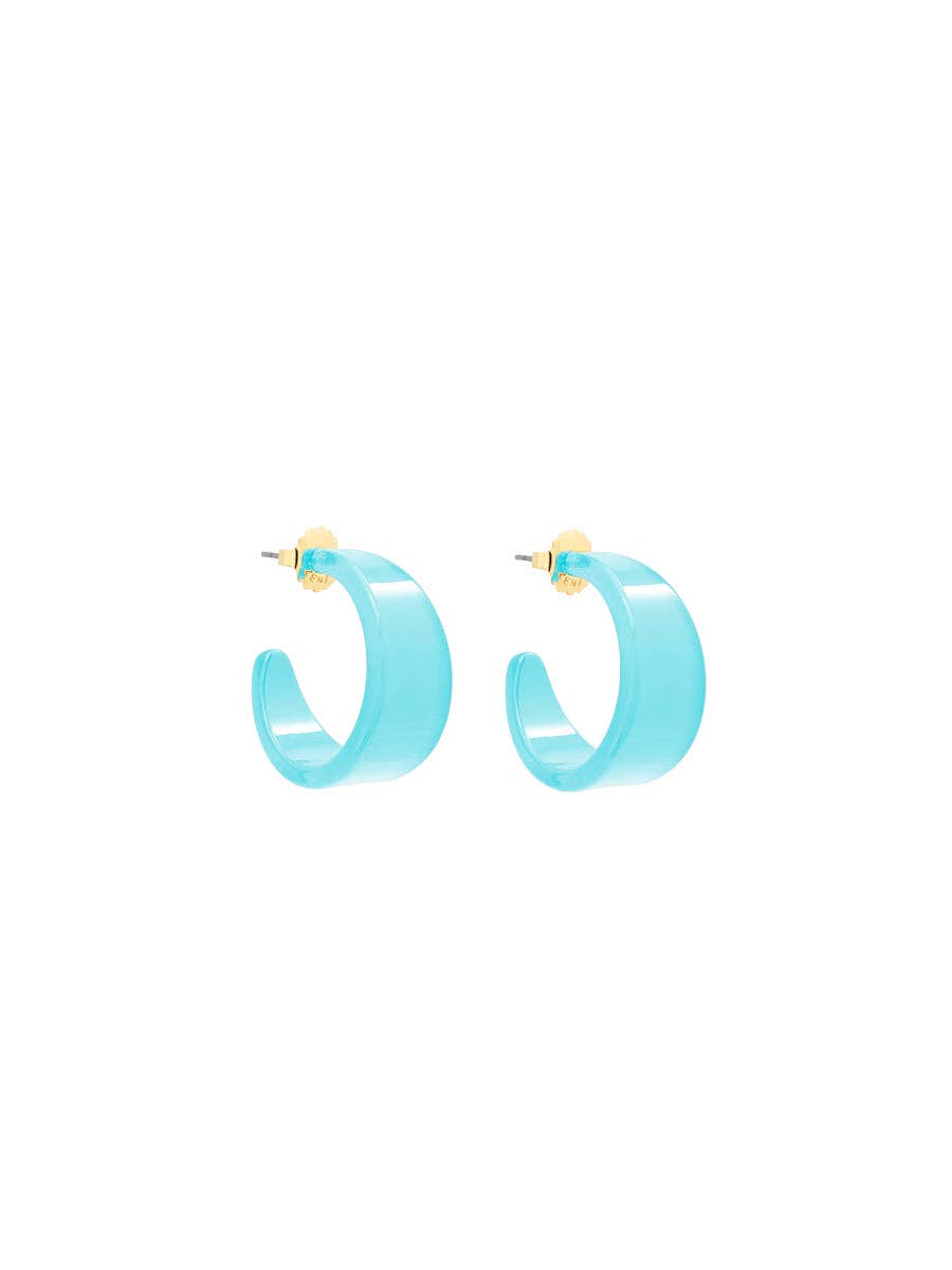 Small Chunky Resin Hoop Earring: YLW