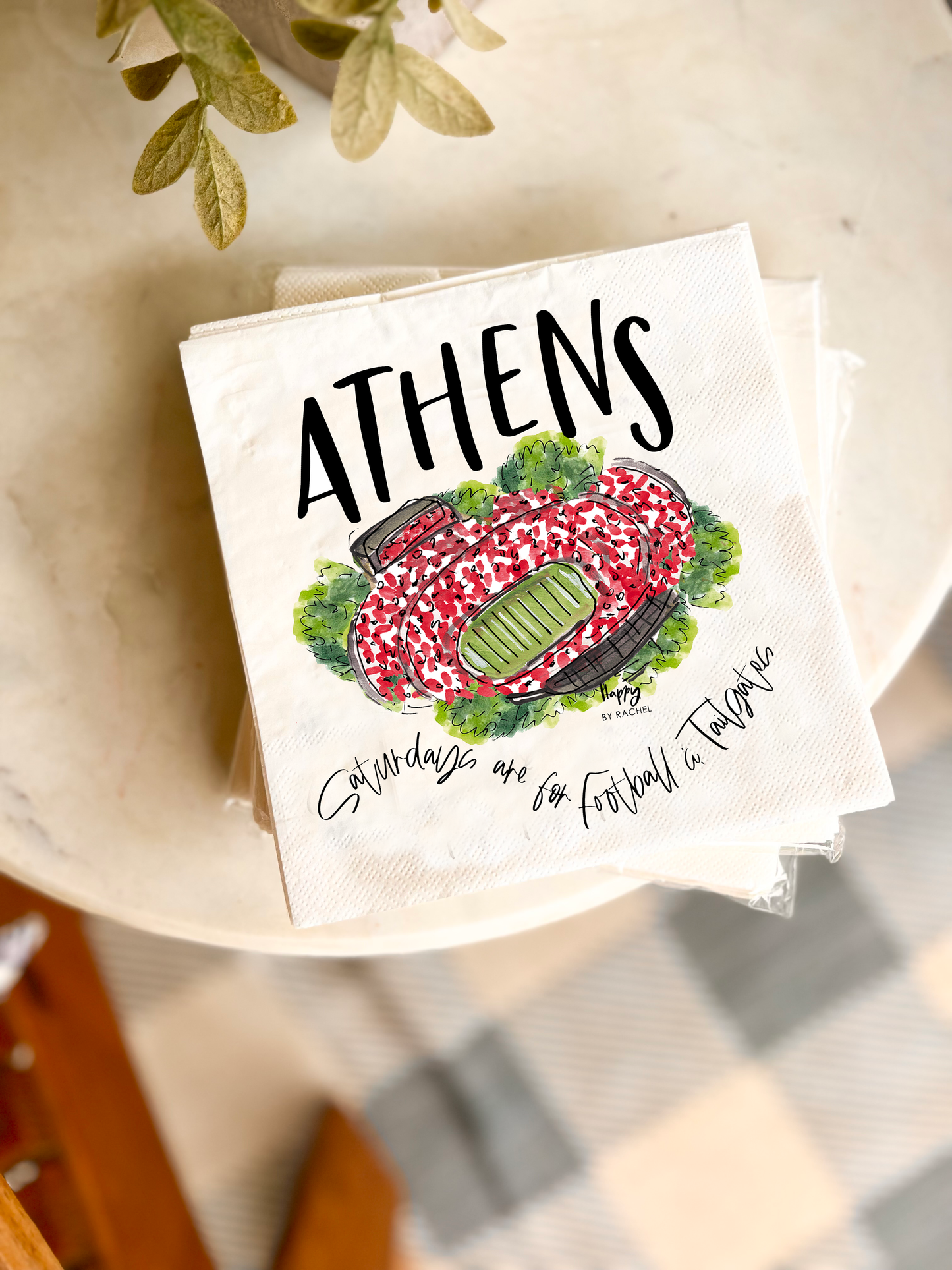 UGA-Athens, GA Tailgate Napkins-Pack of 20-Lunch Size-Full Color