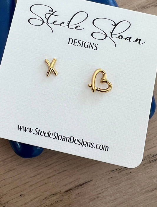 Cute Heart Earrings Hypoallergenic Unique : One Pair