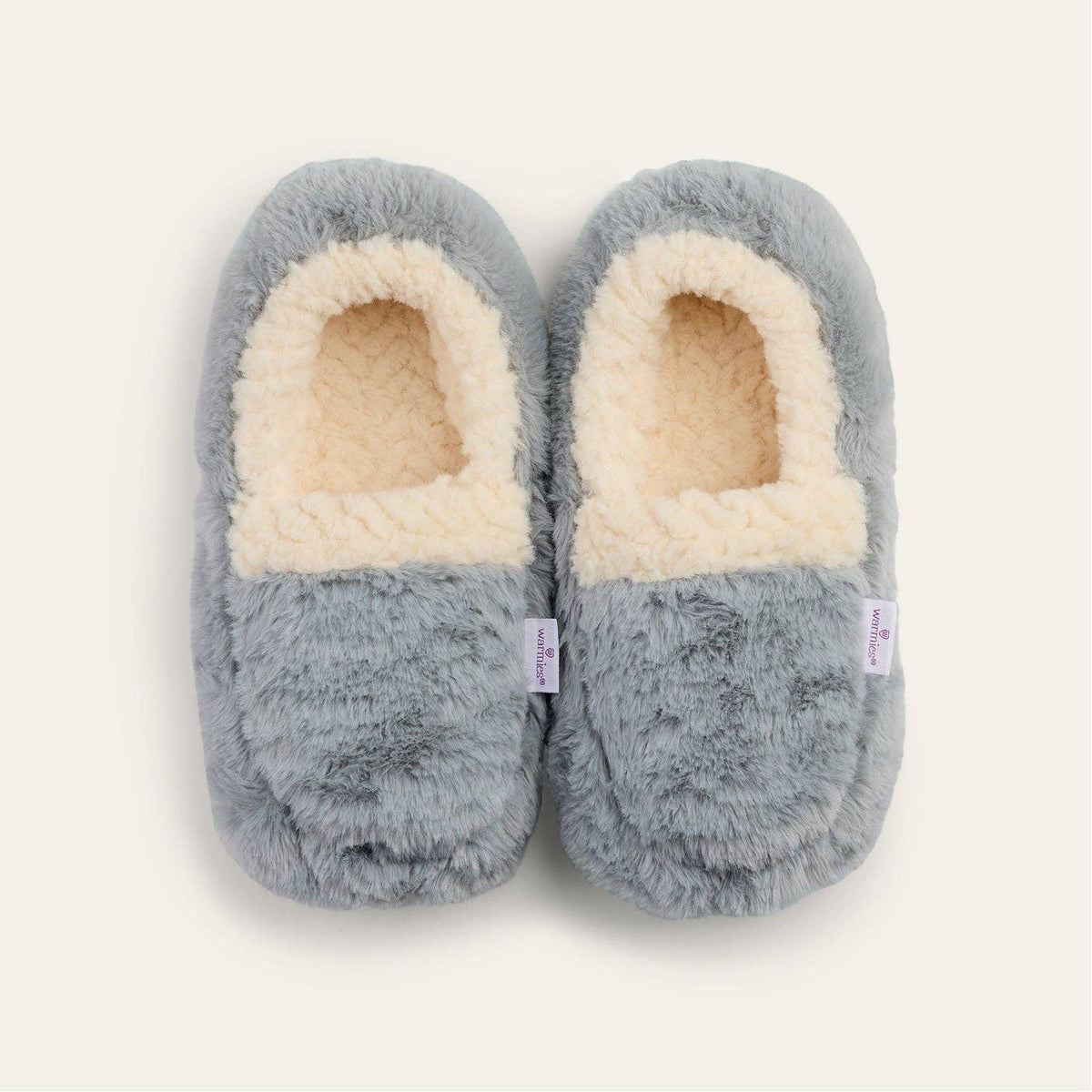 Warmies - Lavender Scented Plush - Gifts - Fall - Sherpa Gray Warmies Slippers