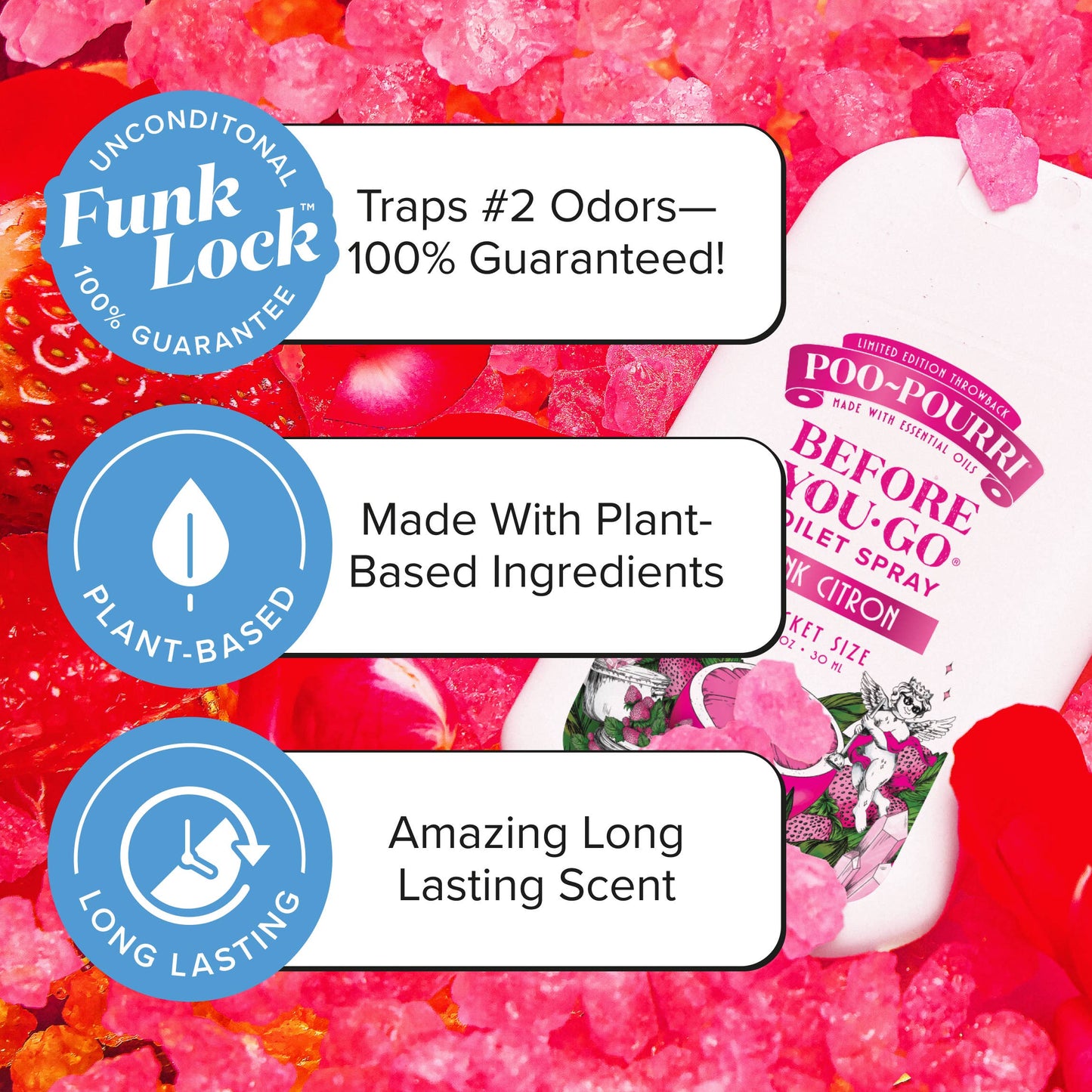 Poo~Pourri Pink Citron 1oz Pocket Sprayer, Pouched