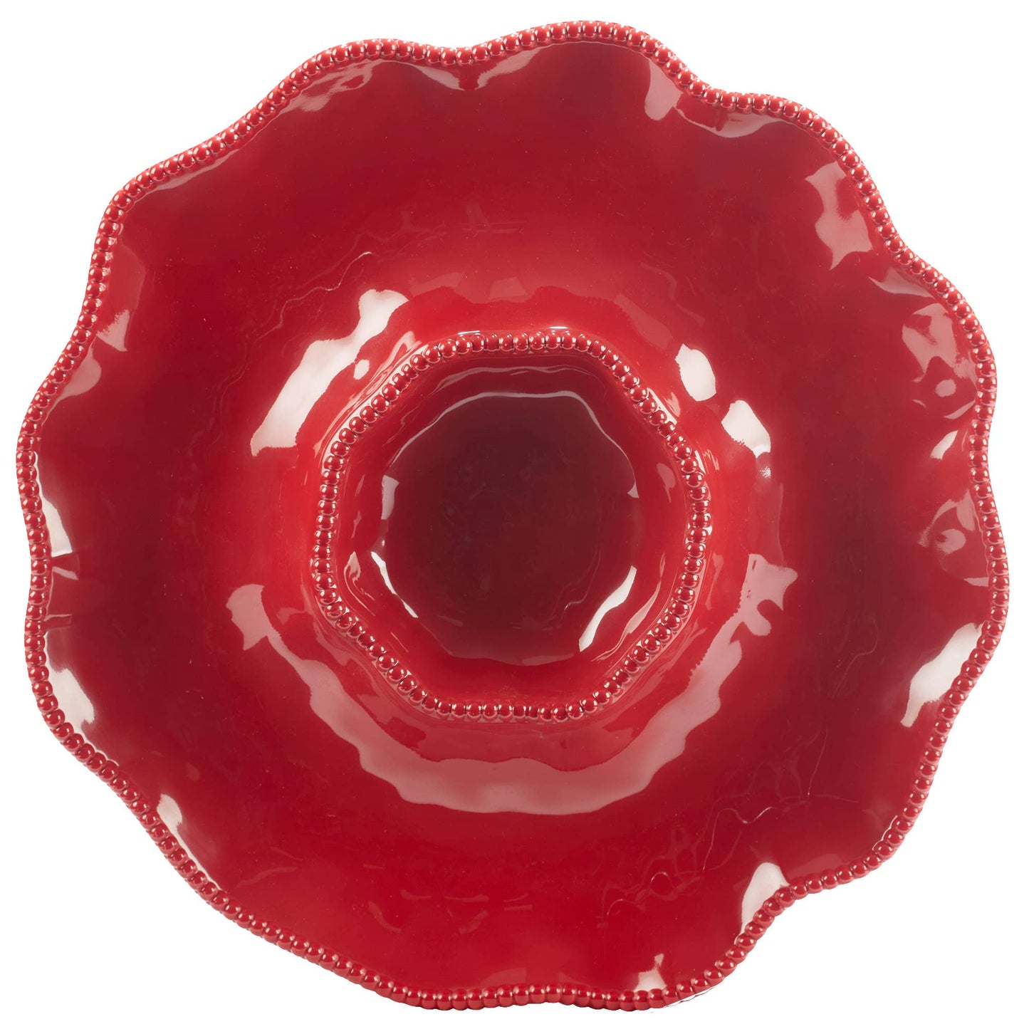 Perlette Red  Melamine Chip and Dip Tray