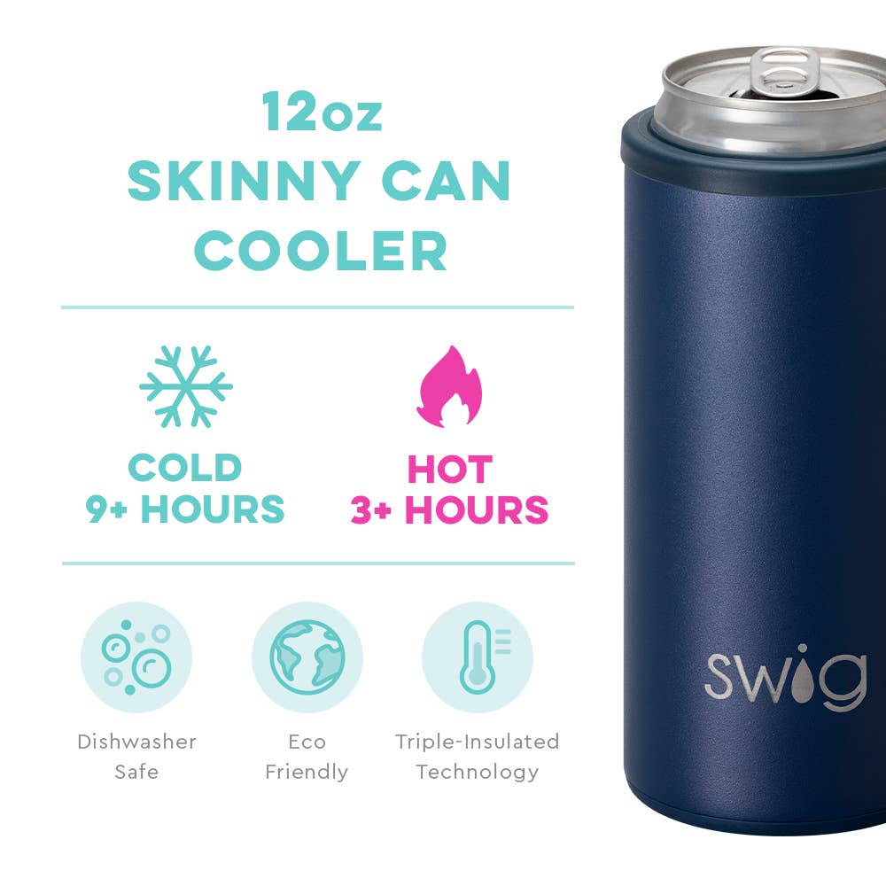 Swig - Navy Skinny Can Cooler (12oz)