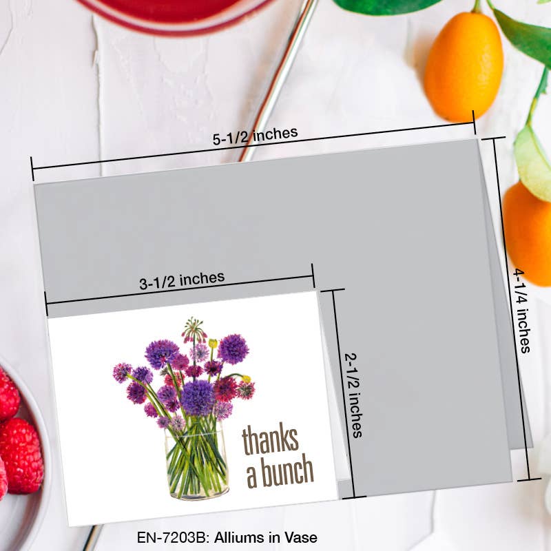 Alliums In Vase, Greeting Card (7203B): A2 Card