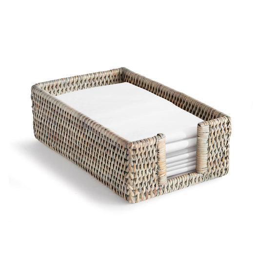 Burma Rattan Rectangular Guest Napkin Holder - Graywash
