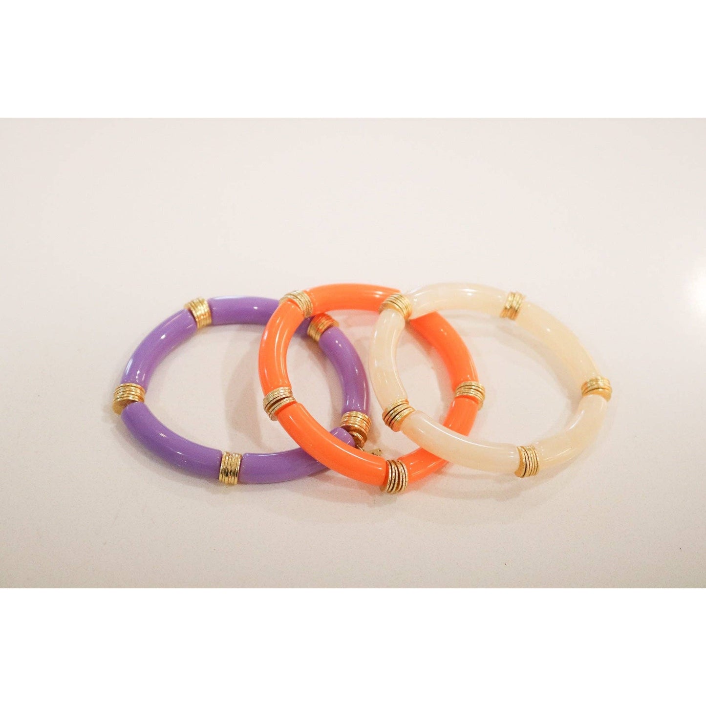 Acrylic Bamboo Stretch Bracelet: Fresh Mint