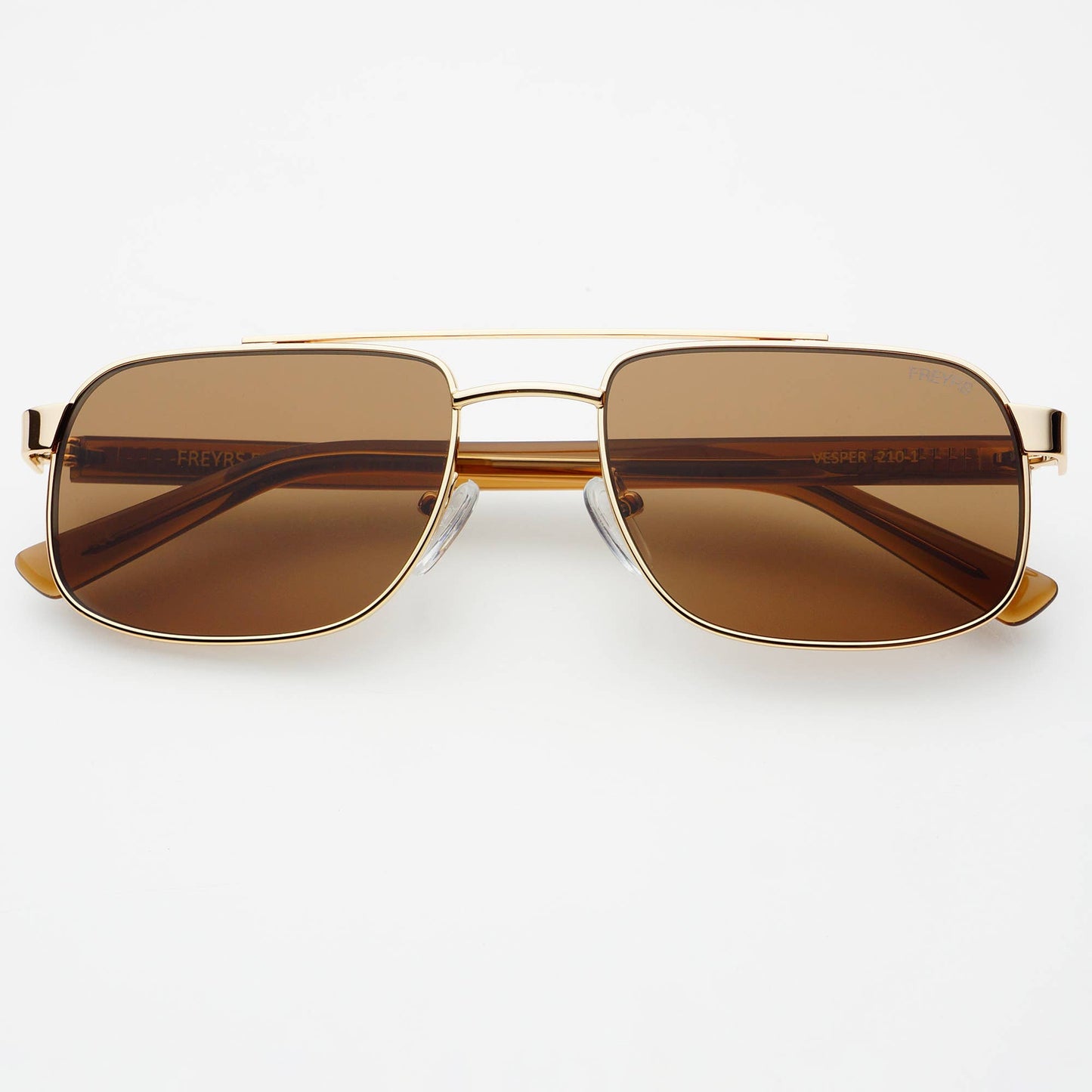 Freyrs Vesper Unisex Aviator Sunglasses : Gold / Solid Brown