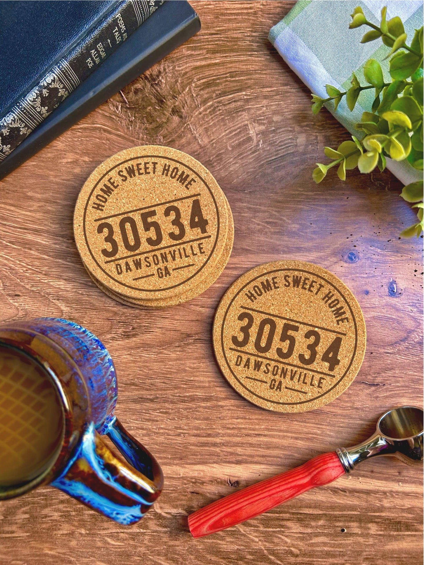 Clayton, Ga 30525 Cork Coasters - Sold Individually