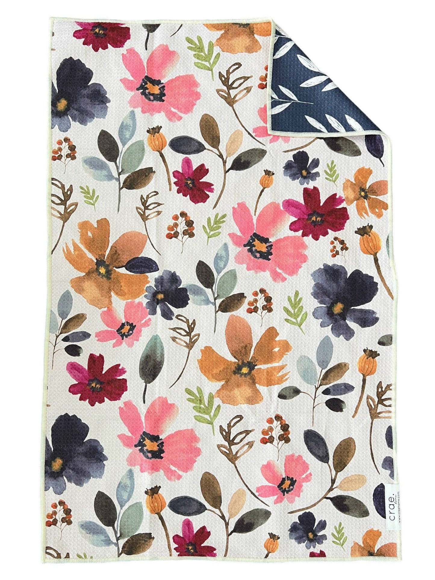 Crae Ester: Reversible Hand Towel: Cream/Navy / Hand Towel