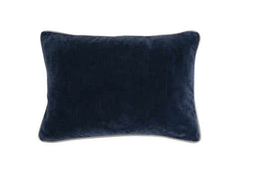 Heirloom Velvet Navy Lumbar Pillow 14x20