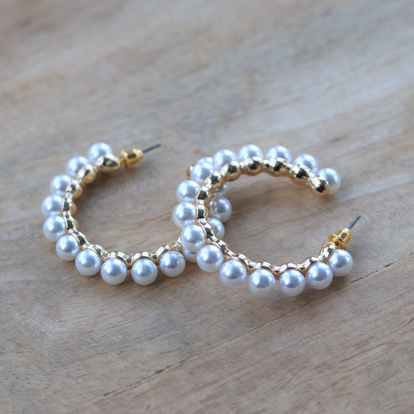 Pearl Hoops Earrings