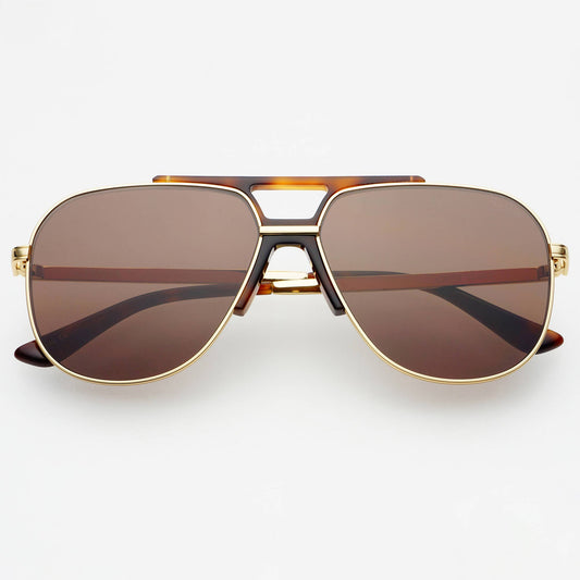 Logan ( NEW ) Acetate Aviator Unisex Sunglasses : Dark Brown