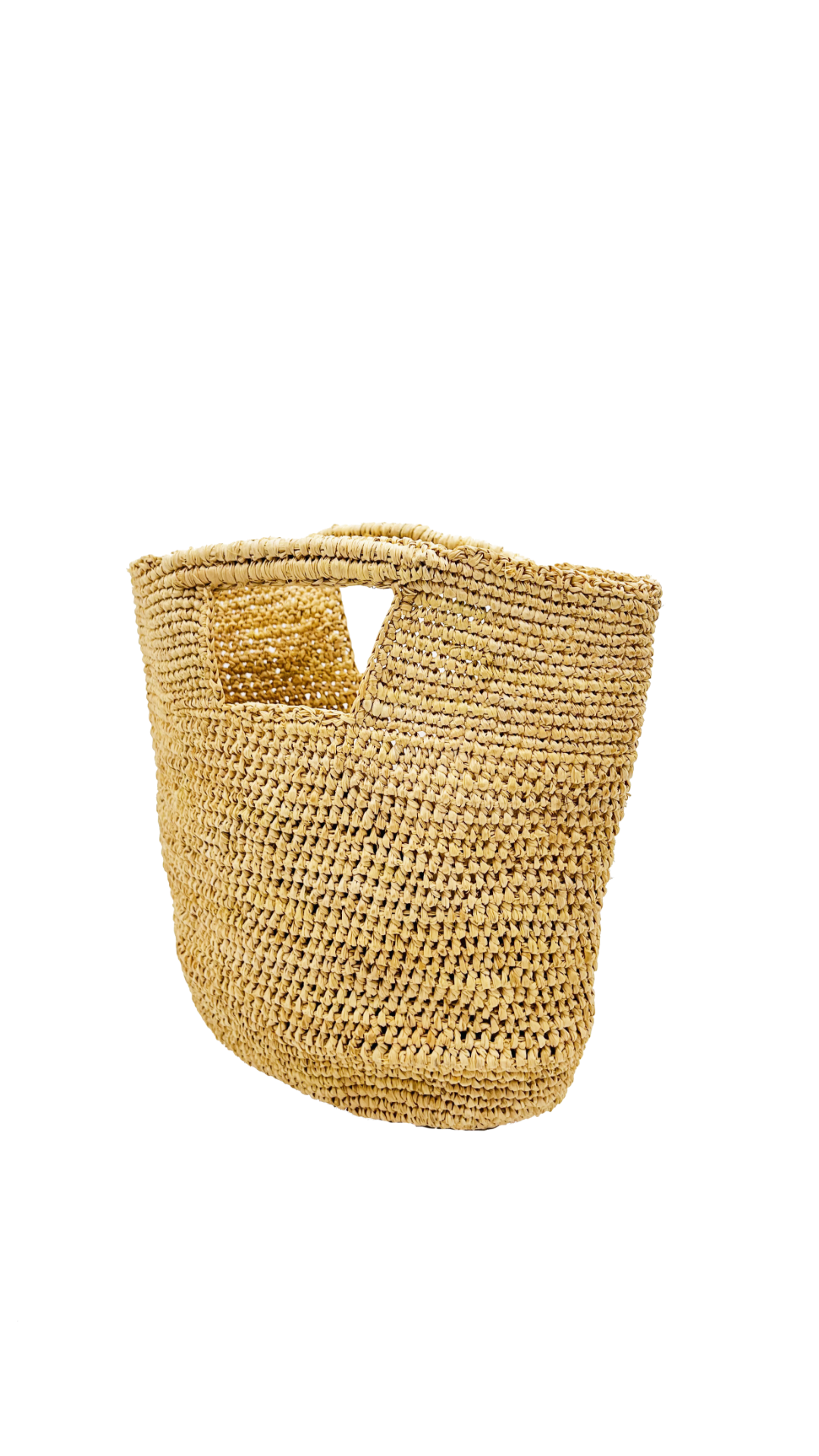 Mini ConCon Crochet Petite Straw Basket: Natural