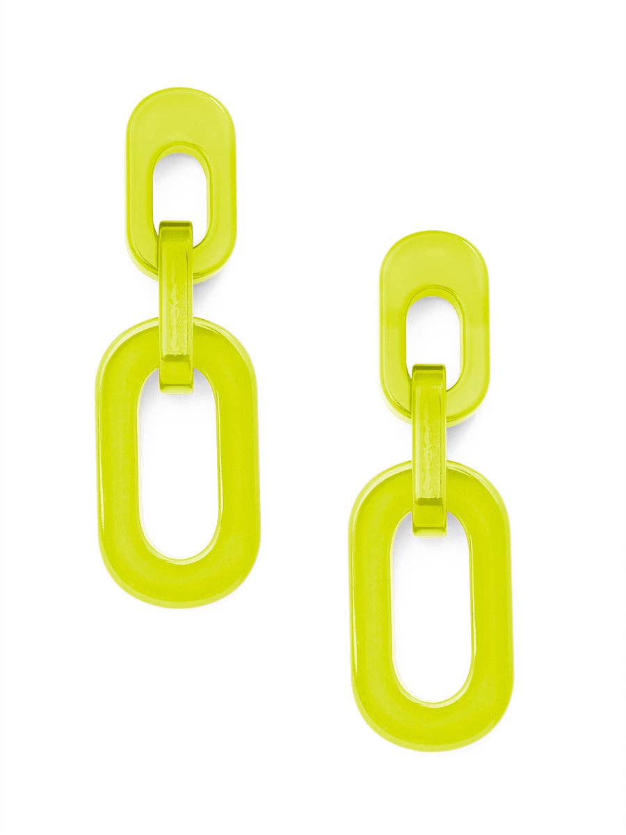 Resin Cable Chain Drop Earring: NAVY