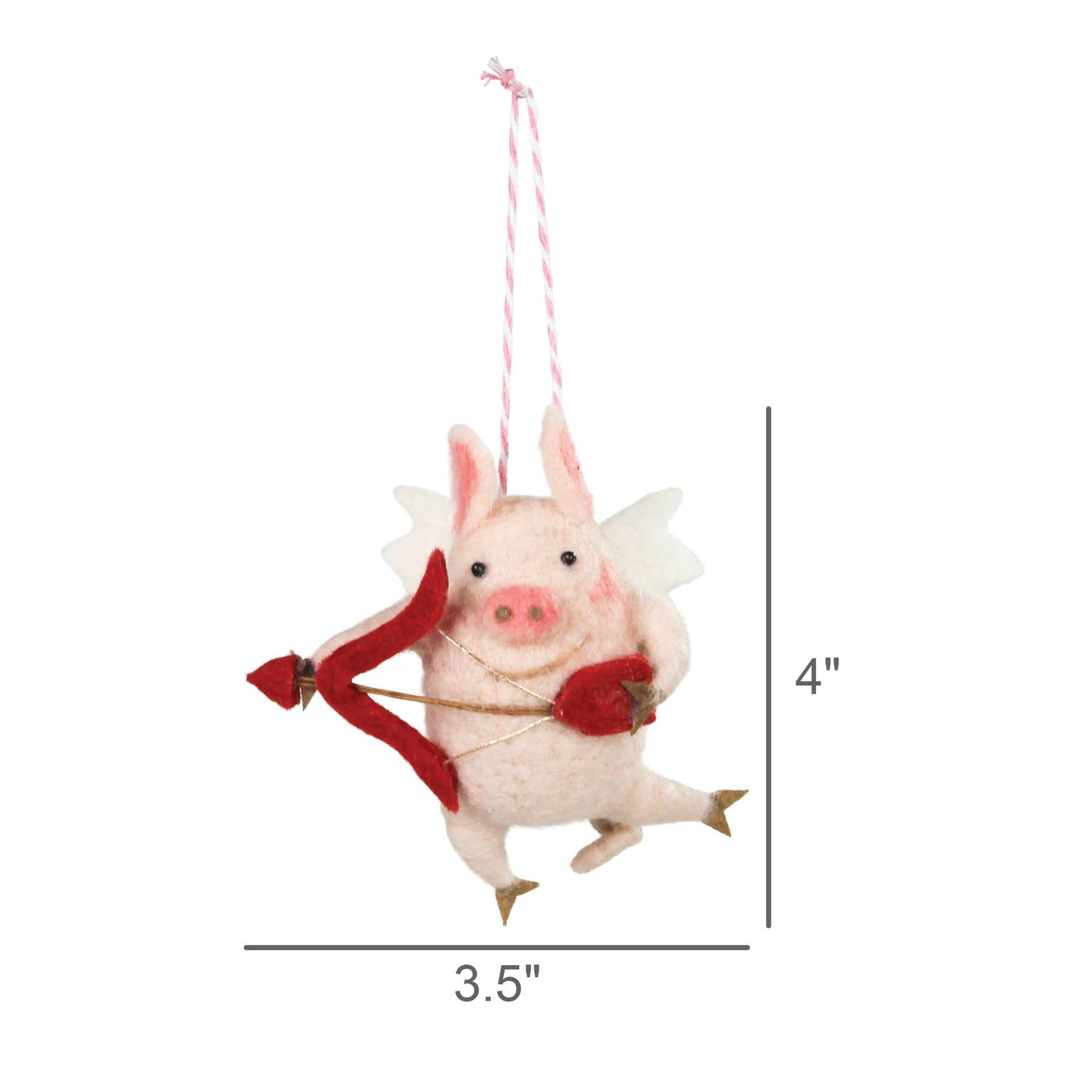 Cupid Pig Ornament, Felt