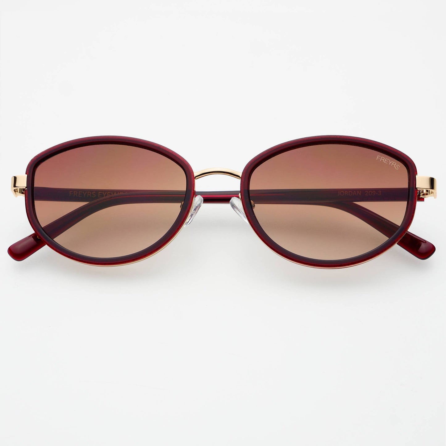 Freyrs Jordan Acetate Oval Sunglasses  : Burgundy