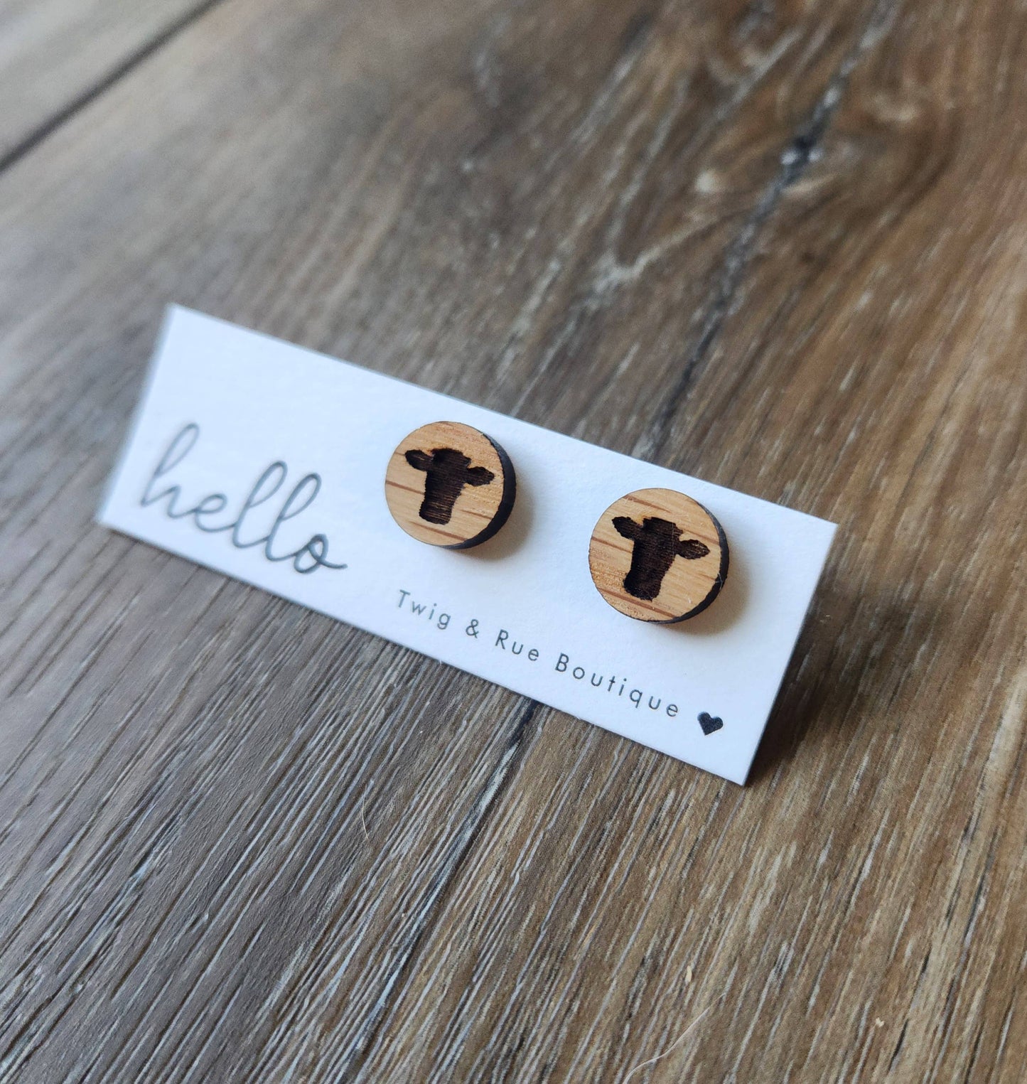 Animal Wood Earrings: Bird