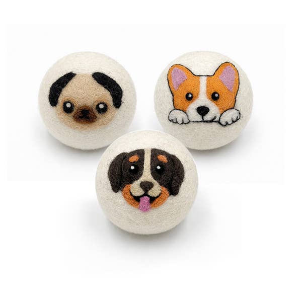 Dogs: Eco Wool Dryer Balls Fair Trade: Pug