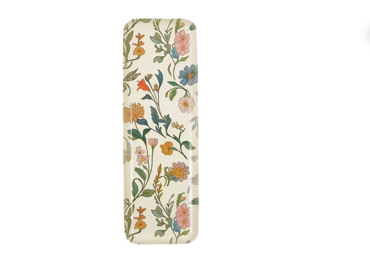 Decorative Metal Wall Decor/Tray with Floral Pattern (Hangs or Sits)