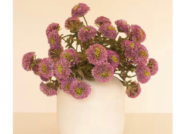 Bunch of Seven Faux Dahlias Purple