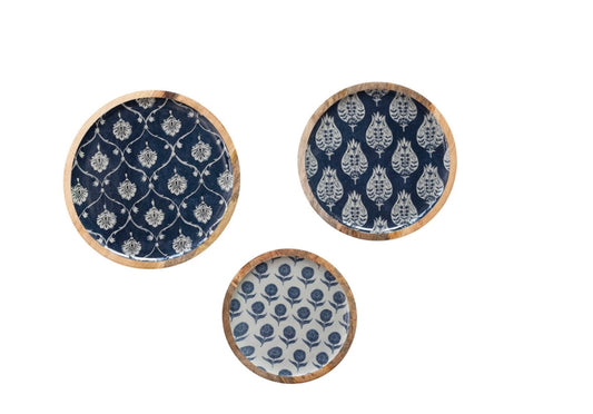 Enameled Mango Wood Tray
