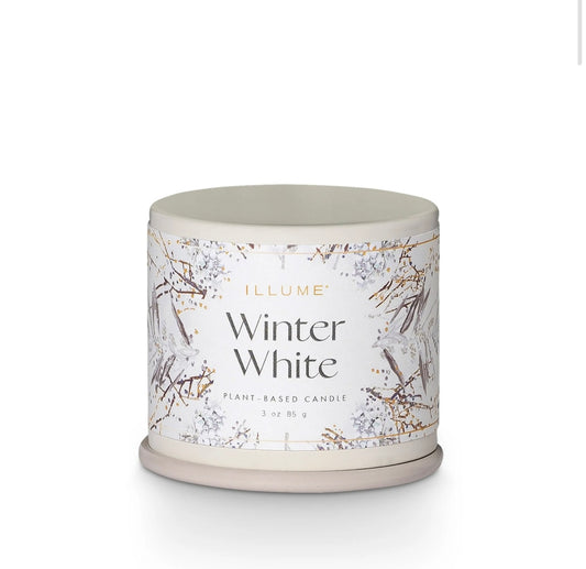 Illume Winter White Demi Vanity Candle Tin