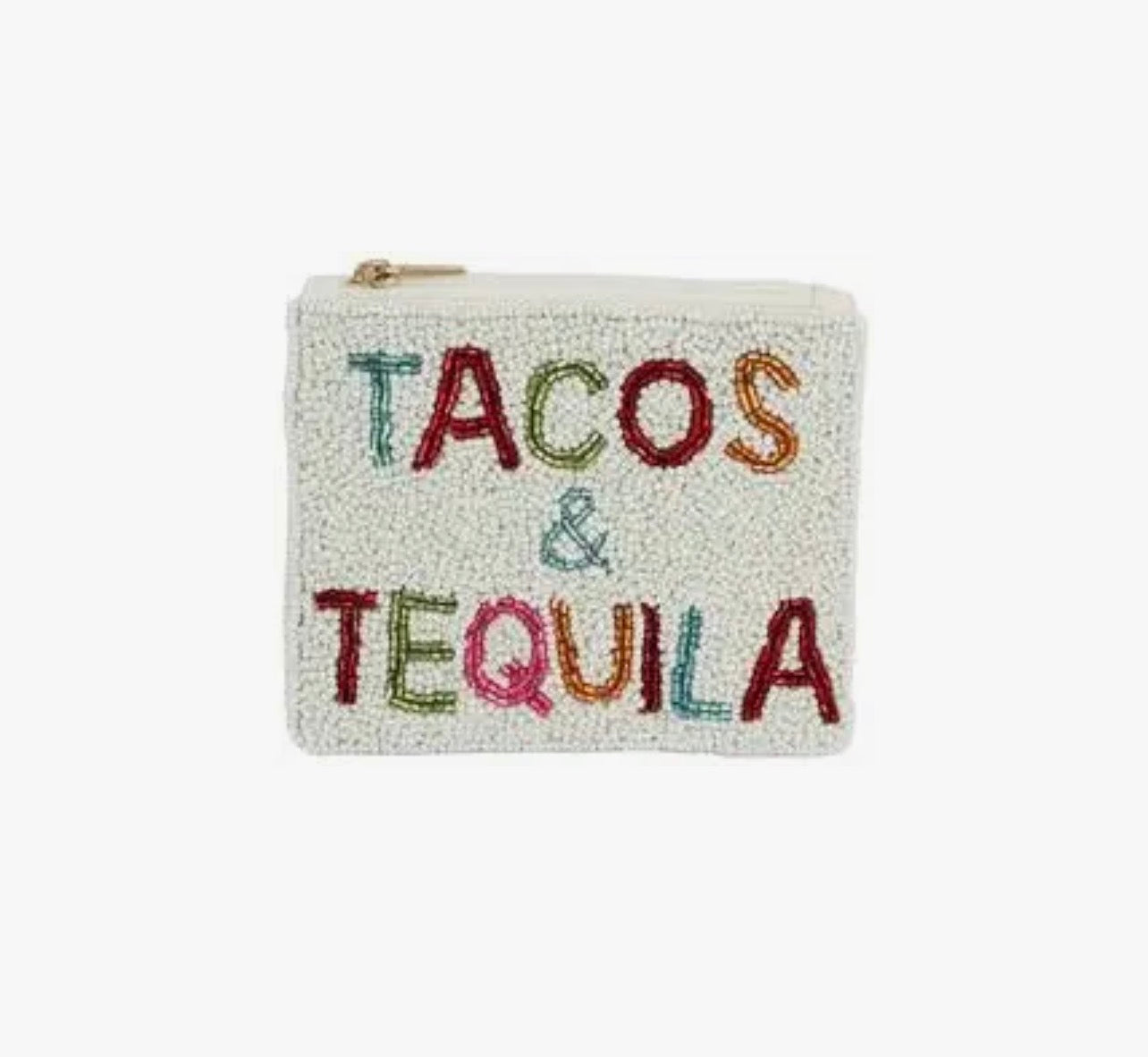 Tacos and Tequila Beaded Coin Wallet