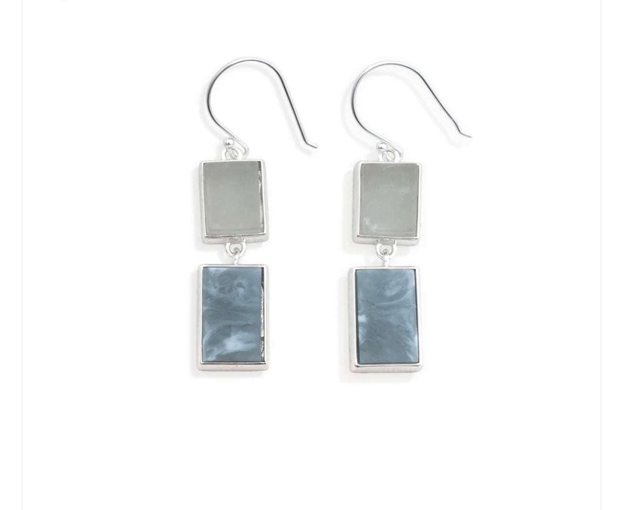Leslie Curtis Stacy-Silver Drop Earrings with Blue Stones