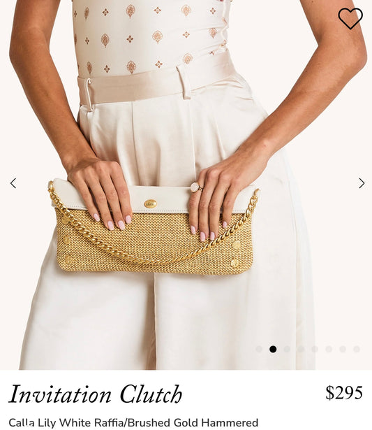 Hammitt Invitation Clutch-Calla Lily White Raﬃa