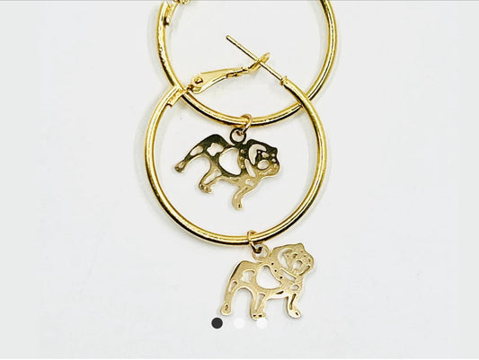 Bulldog Hoop Earrings Small