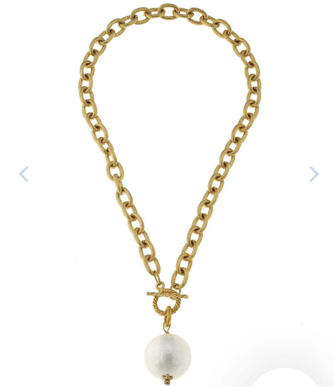 Susan Shaw Cotton Pearl Toggle Necklace
