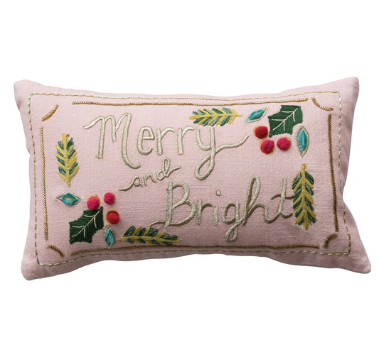 Lumbar Pillow with Hand-Embroidery