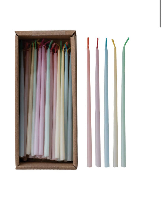Birthday Candles Set of Pastel Colors