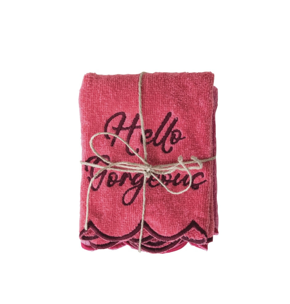 Embroidered Makeup Washcloth set of 2