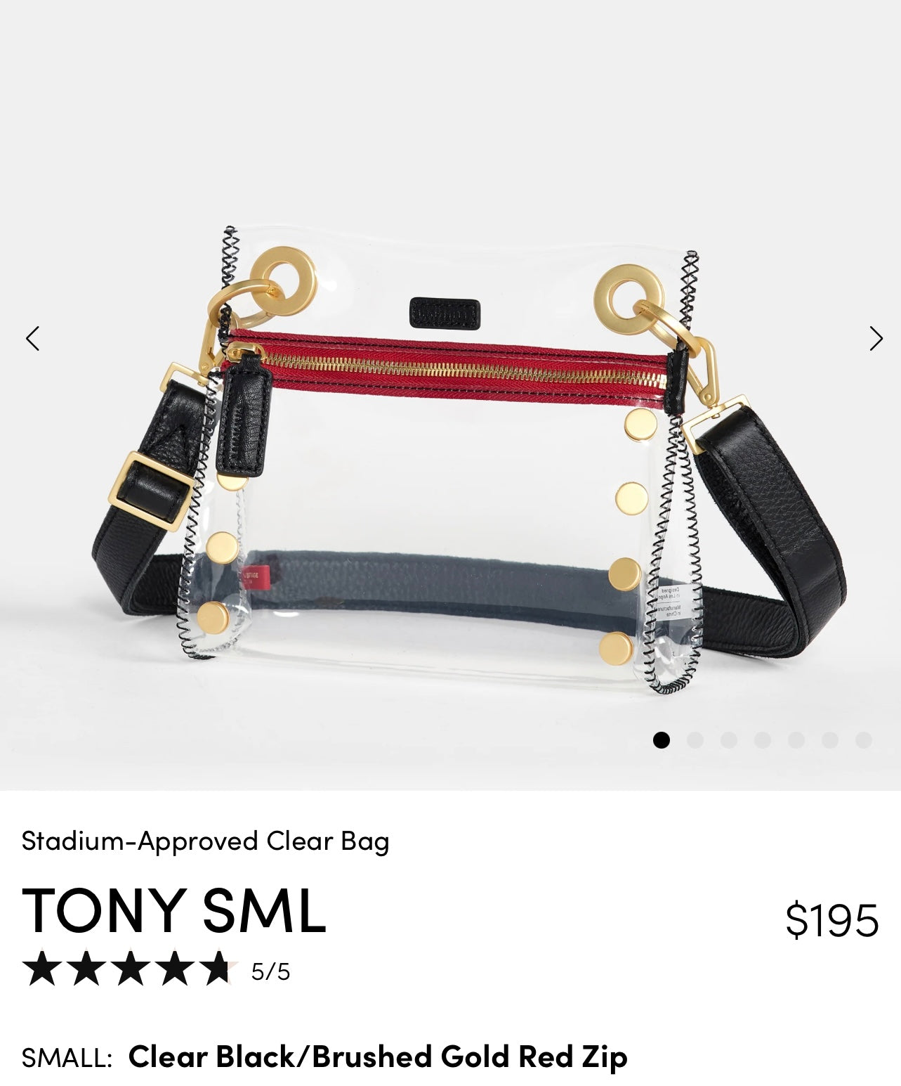 Hammitt Tony small clear Black red zipper