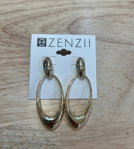 Zenzii oval door knocker earring Gold
