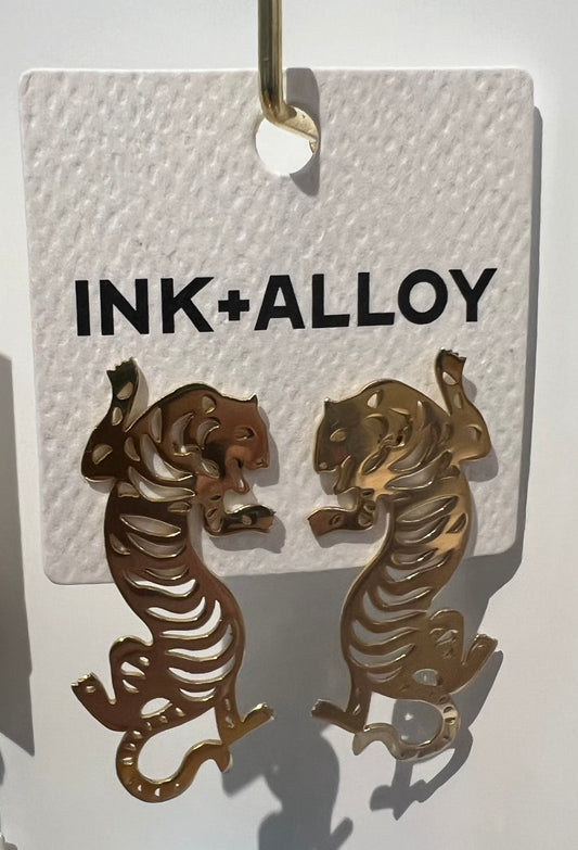 Ink+Alloy Tiger earrings