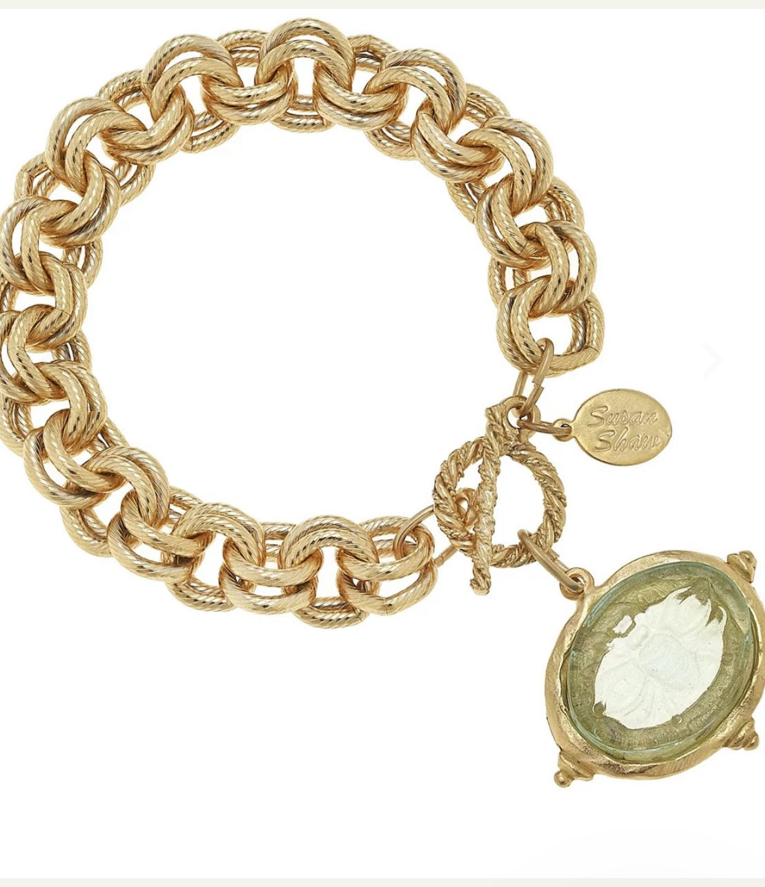 Susan Shaw Venetian Glass Bee Bracelet Clear