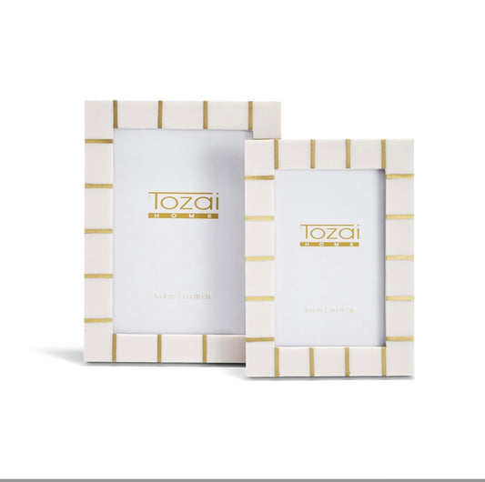 Ivory & Brass Lines Picture Frames