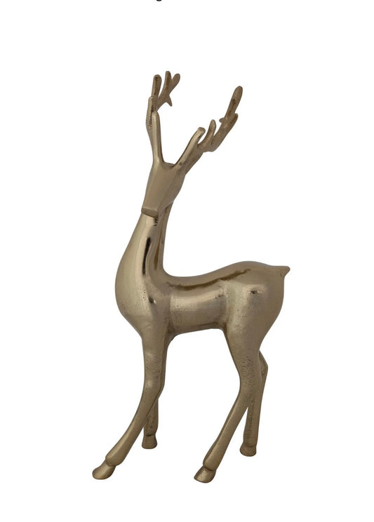 Cast Aluminum Deer, Gold Finish